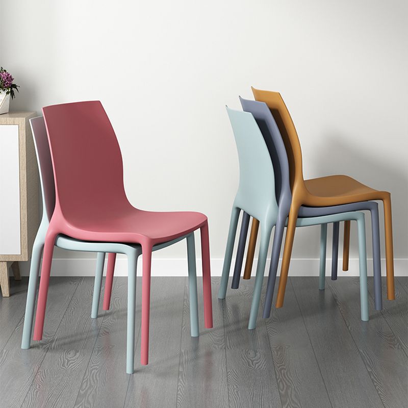 Contemporary Stacking Armless Dining Chairs Solid Back Chair for Home Use Clearhalo ' kitchen&dining_furn' 'Dining Chairs' 'Dining Tables & Seating' 'dining_chair' 'furn' 'furn_dining_chair' 'Furniture' 'furniture_dining_chair' 'Kitchen & Dining Furniture' 'kitchen' 1200x1200_a1befa17-1fad-4f74-9e6d-8b9ce75f51cd
