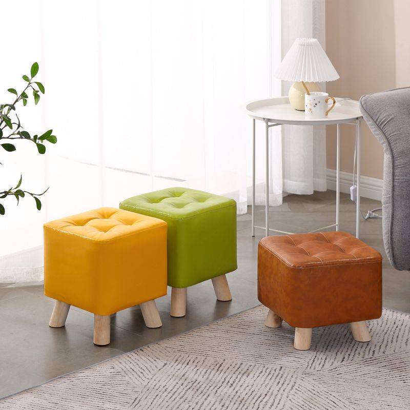 Modern Style Standard Square Leather Standard for Living Room Clearhalo 'furn' 'furn_ottomans_poufs' 'Furniture' 'Living Room Furniture' 'Ottomans & Poufs' 'ottomans_poufs' 1200x1200_a1bf8bad-1846-4ffe-8b9f-a61bb0ce5bb1
