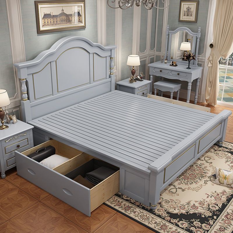 Legno rustico a letto rustico largo 84,65 pollici letto standard con testiera