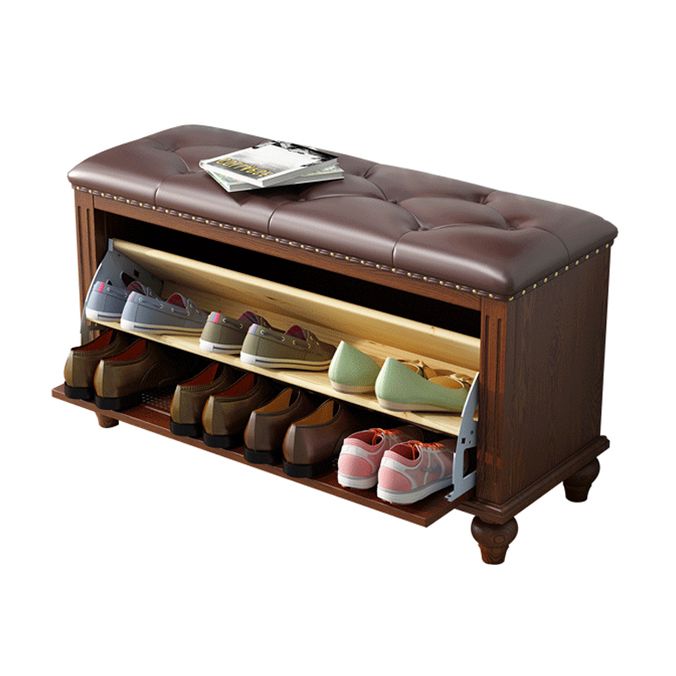 Traditional Solid Wood Entryroom Bench 50"H Tufted Seating Bench with Storage Clearhalo 'Benches' 'Chairs & Seating' 'furn' 'furn_benches' 'Furniture' 'Living Room Furniture' 1200x1200_a1c2b4d6-1eb7-4e23-afa4-55984e0ab68d