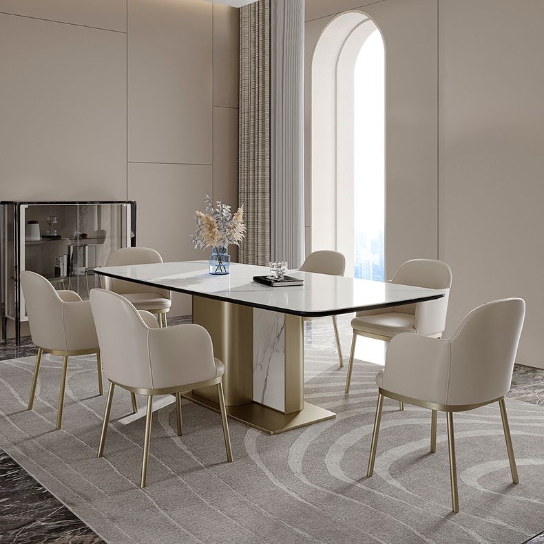 Nordic Glam Style Sintered Stone Rectangle Table Set 1/4/5/7 Pieces Dining Set Clearhalo 'Dining Room Sets' 'Dining Tables & Seating' 'dining_room_set' 'furn' 'furn_dining_room_set' 'Furniture' 'Kitchen & Dining Furniture' 1200x1200_a1c3d9cb-a1d4-41dc-a8cc-e5730ac80bc4