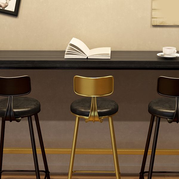 Industrial Bistro Bar Table Rectangle Solid Wood Bar Table with Gold Frame Clearhalo 'Bar Furniture' 'Bar Tables' 'bar_tables' 'furn' 'furn_bar_tables' 'Furniture' 'Kitchen & Dining Furniture' 1200x1200_a1c4abea-731e-41e9-a756-9c7ca17ff812