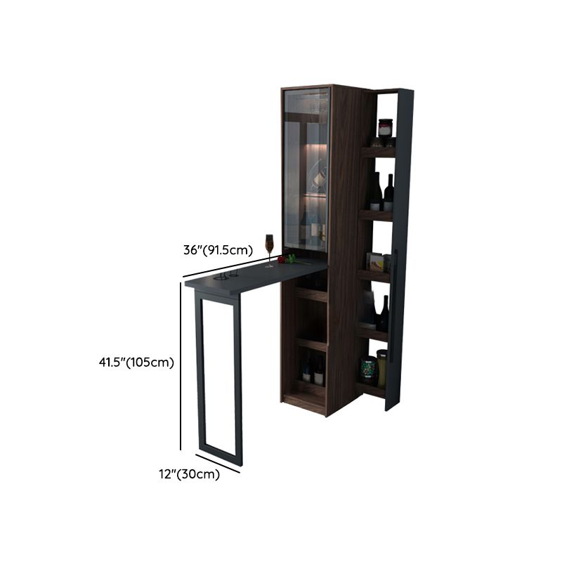 Tavolo da bancone moderno rettangolare in legno Set tavolo da bar pieghevole da 2 pezzi per soggiorno