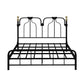 84.65 inch Wide Contemporary Bed Frame Metal Solid Color Bed with Headboard