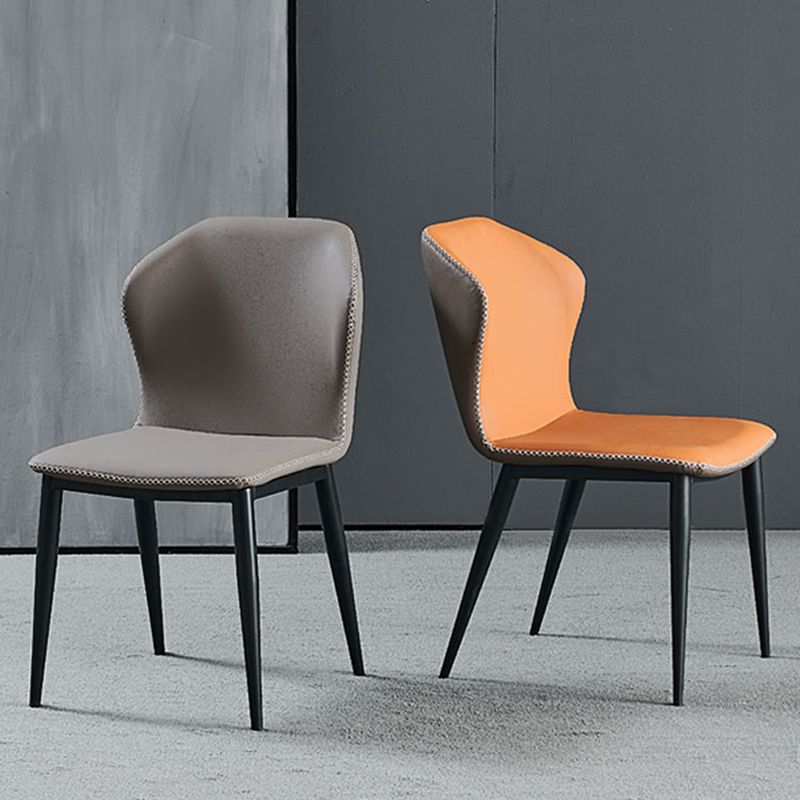 Contemporary Style Chair Dining Armless Wingback Side Chairs with Metal Legs for Kitchen Clearhalo ' kitchen&dining_furn' 'Dining Chairs' 'Dining Tables & Seating' 'dining_chair' 'furn' 'furn_dining_chair' 'Furniture' 'furniture_dining_chair' 'Kitchen & Dining Furniture' 'kitchen' 1200x1200_a1c9462f-bf15-4686-b487-25034afbeafd