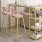 Glam Round Bar and Counter Stool Low Back Stool with 4 Gold Legs Clearhalo 'Bar Furniture' 'Bar Stools' 'bar_stools' 'furn' 'furn_bar_stools' 'Furniture' 'furniture_bar_stools' 'Kitchen & Dining Furniture' 1200x1200_a1caf1e8-1c26-4cd9-b770-c25b8f202723