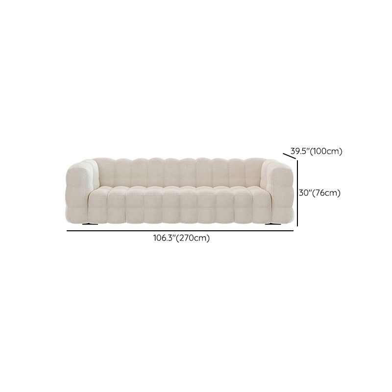 Zeitgenössisches weißes Wollsofa mit Tufted Rücken- und Smokingarm