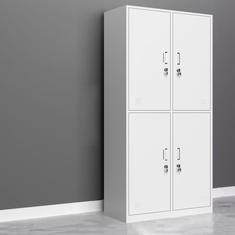 Contemporary Wardrobe White Colour Steel Wardrobe Closet with Doors Clearhalo 'Armoires & Wardrobes' 'armoires_wardrobes' 'Bedroom Furniture' 'furn' 'furn_armoires_wardrobes' 'Furniture' 1200x1200_a1d2bb5b-424f-4c5f-965e-fb71e0467bcd