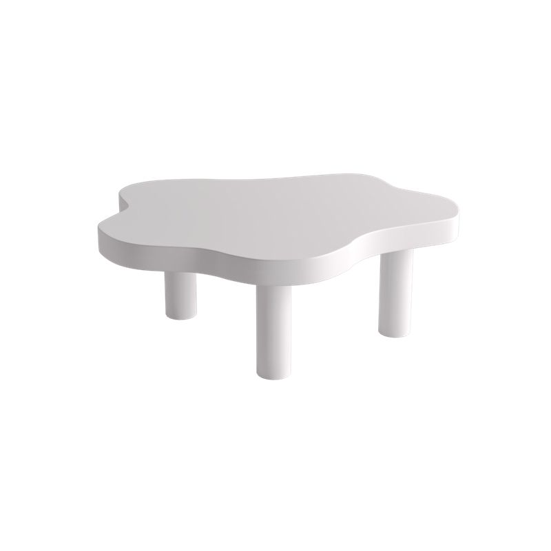 Table basse simple en bois massif, table basse à 3 pieds de forme libre