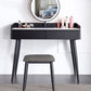 Contemporary Stone Makeup Dressing Table 33.5" H 2 Drawers Vanity Table in Black Clearhalo 'Bedroom Furniture' 'furn' 'furn_makeup_vanities' 'Furniture' 'Makeup Vanities' 'makeup_vanities' 1200x1200_a1d716af-5852-4f79-871a-f877b30ff175