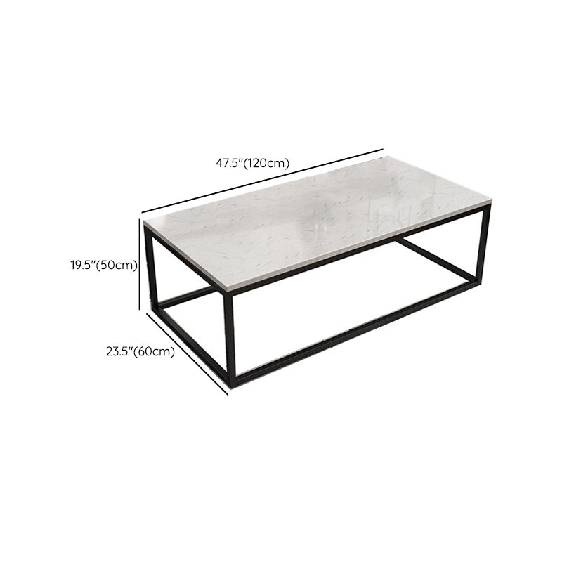 Marble Metal Frame Coffee Table Luxurious Rectangular Cocktail Table Clearhalo 'Coffee & Accent Tables' 'Coffee Tables' 'coffee_tables' 'furn' 'furn_coffee_tables' 'Furniture' 'Living Room Furniture' 1200x1200_a1d74f42-0d0c-40c1-9450-fbc7b537ca3d