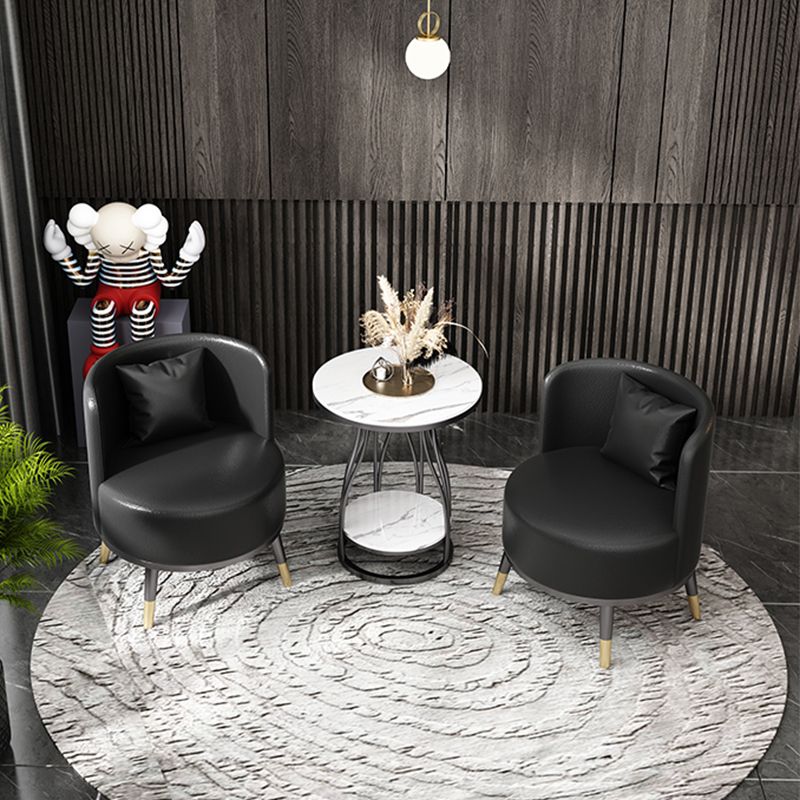 Faux Leather Armless Chair 21.65" Wide Chair with Basic Four Leg Clearhalo 'Accent Chairs' 'accent_chairs' 'Chairs & Seating' 'furn' 'furn_accent_chairs' 'Furniture' 'Living Room Furniture' 1200x1200_a1d75eee-b86d-4aba-a55c-5d311ac5dc2f