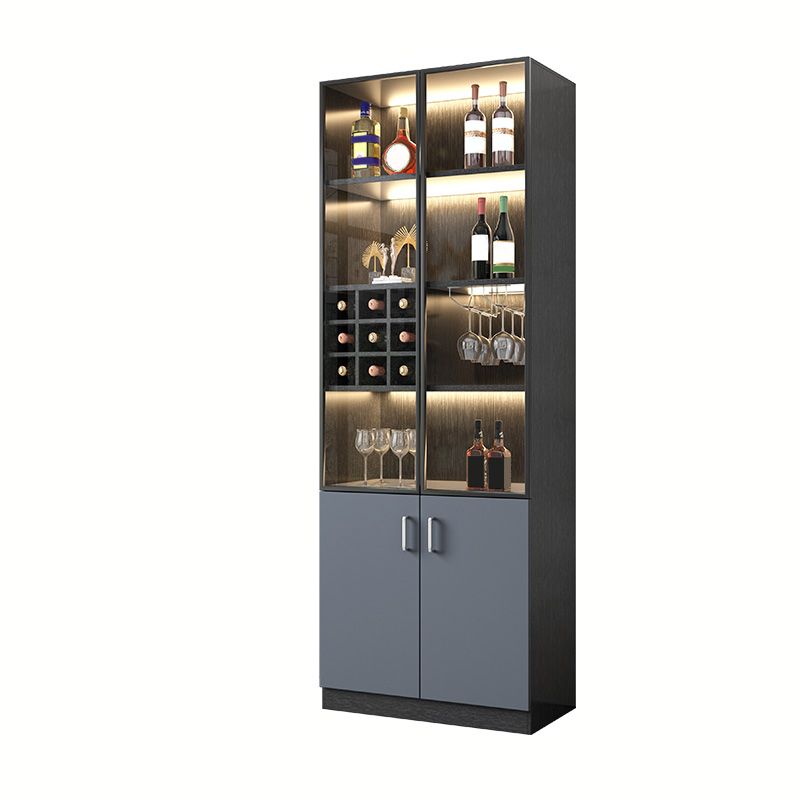 Contemporary Glass Doors Display Stand Faux Wood Hutch Buffet for Bedroom Clearhalo 'Display & China Cabinets' 'display_china_cabinets' 'furn' 'furn_display_china_cabinets' 'Furniture' 'Kitchen & Dining Furniture' 1200x1200_a1d86dea-bba2-49e4-ac69-5ee7c702820d