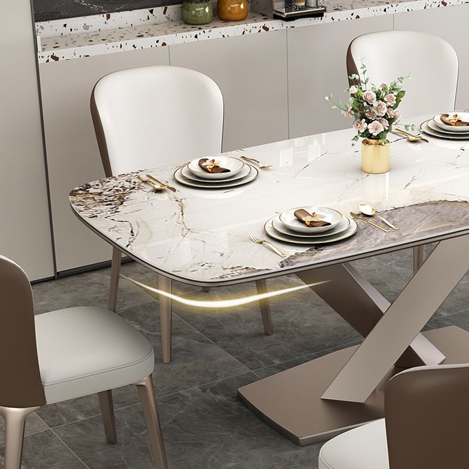 Muebles de pedestal de lujo tradicionales mesa de comedor de piedra para comedor