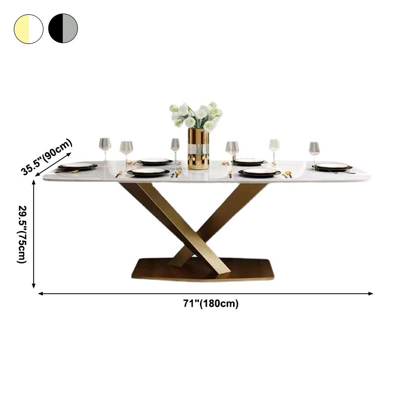 Metal Traditional Luxury Rectangle Dining Table Sintered Stone Top Indoor Table with Pedestal Base Clearhalo ' dining_table' 'Dining Tables & Seating' 'Dining Tables' 'furn' 'furn_dining_table' 'Furniture' 'furniture_dining_table' 'Kitchen & Dining Furniture' 'kitchen&dining_furn' 'kitchen' 'kitchen_dining_table' 1200x1200_a1db5d90-69f6-4f17-a36b-db05053a4c7a