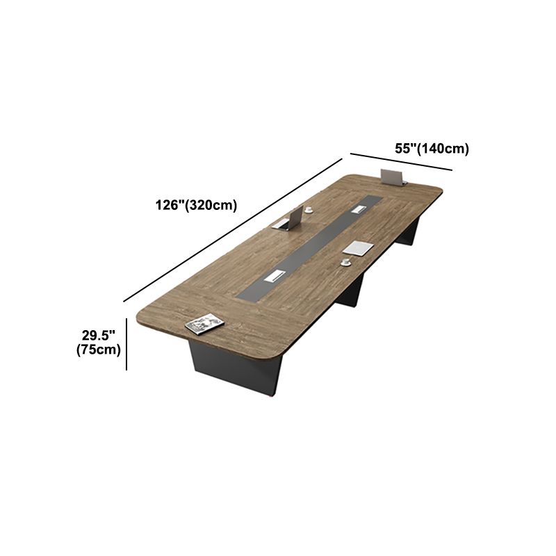Wooden Curved Writing Desk Industrial Style Cable Management Office Desk Clearhalo 'furn' 'furn_office_desk' 'Furniture' 'Office Desks' 'Office Furniture' 'office_desk' 1200x1200_a1dbfa92-185e-4635-8015-766b2c206113