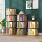 Contemporary Wooden Bookcase Closed Back Shelf Bookcase with Caster