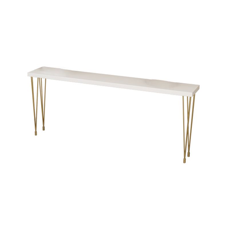 White Glam Style Bar Table in Iron and Wood Bar Indoor Bar Counter Clearhalo 'Bar Furniture' 'Bar Tables' 'bar_tables' 'furn' 'furn_bar_tables' 'Furniture' 'furniture_bar_tables' 'Kitchen & Dining Furniture' 1200x1200_a1de1e92-19e0-408e-ab46-4a4d1c9b3492