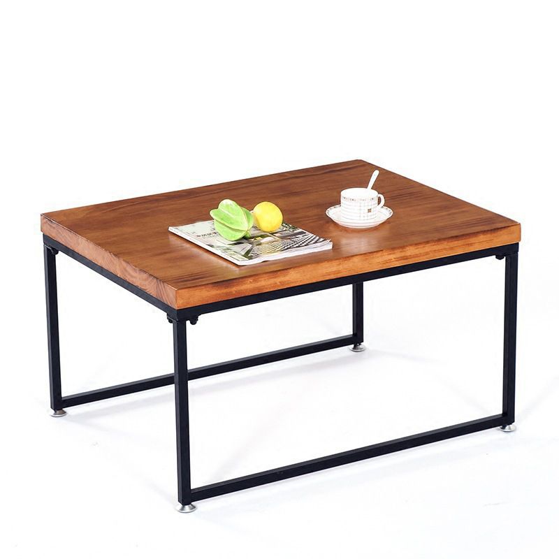 Modern Simple Wood Rectangular Coffee Table Sled 2 Nesting Cocktail Table Set
