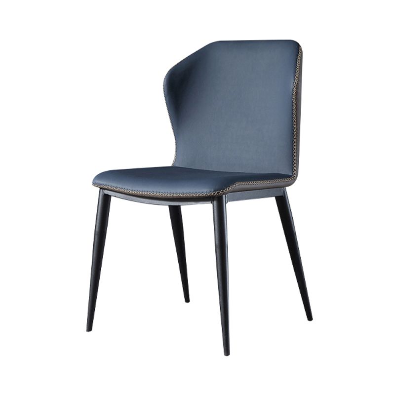 Contemporary Wingback Side Chair Matte Finish Leather Curved Armless Chair Clearhalo ' kitchen&dining_furn' 'Dining Chairs' 'Dining Tables & Seating' 'dining_chair' 'furn' 'furn_dining_chair' 'Furniture' 'furniture_dining_chair' 'Kitchen & Dining Furniture' 'kitchen' 1200x1200_a1e09ed2-d27f-485a-be61-a7605c8fe0ce