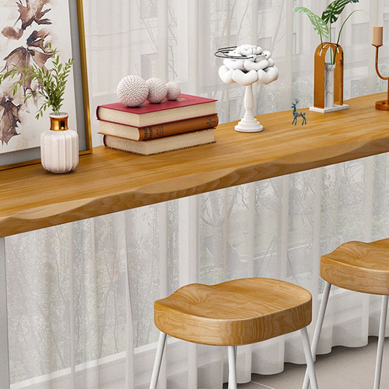 1/4 Pieces Modern Rectangle Solid Wood Top Counter Table with High Stools