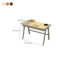 Modern Rubber Wood Office Desk Home Parsons Base Writing Desk