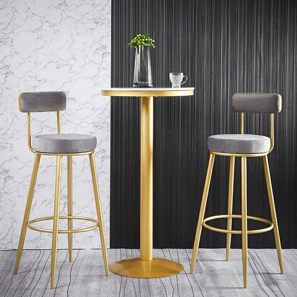 Scandinavian Upholstered Bar Stools Luxury Counter Stools with Metal Legs Clearhalo 'Bar Furniture' 'Bar Stools' 'bar_stools' 'furn' 'furn_bar_stools' 'Furniture' 'furniture_bar_stools' 'Kitchen & Dining Furniture' 1200x1200_a1e3ca5a-7052-49f2-96b4-bba27021a67b