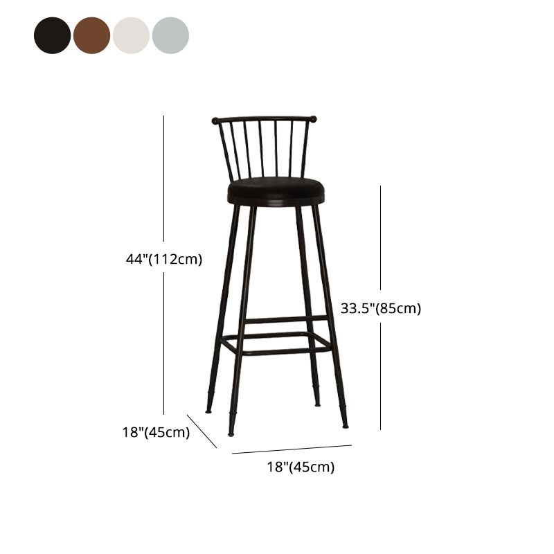 Industrial Armless Backrest Counter Stool Steel Bar Stool with Leather Cushion Clearhalo 'Bar Furniture' 'Bar Stools' 'bar_stools' 'furn' 'furn_bar_stools' 'Furniture' 'furniture_bar_stools' 'Kitchen & Dining Furniture' 1200x1200_a1e3eade-9deb-4142-8f9a-68eff08f8a40