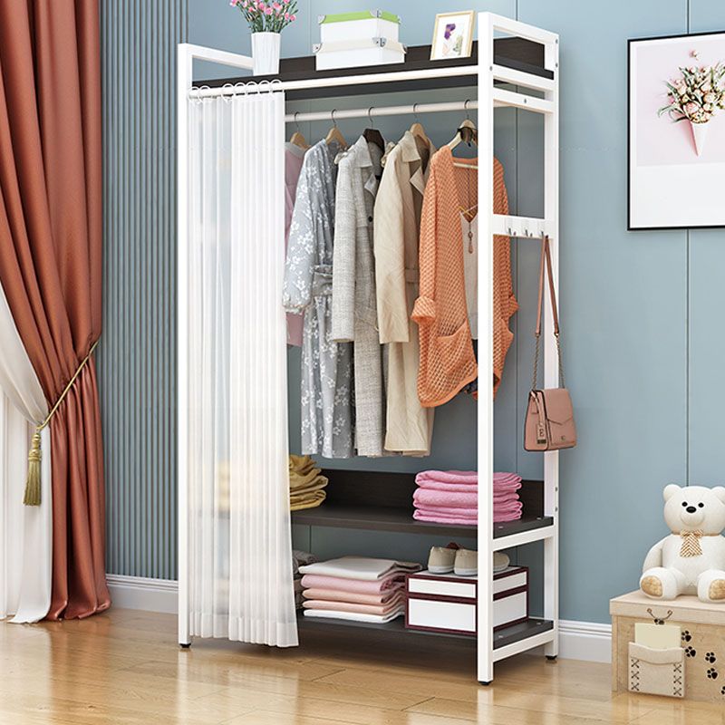 Modern Style Coat Rack Metal Frame Multi-layer Shelve Design Free Standing Coat Rack Clearhalo 'Entry & Mudroom Furniture' 'furn' 'furn_hall_tree_coat_racks' 'Furniture' 'Hall Trees & Coat Racks' 'hall_tree_coat_racks' 1200x1200_a1e55295-9ee3-4da2-bc90-ec6e1f569d77