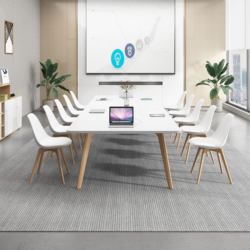 Manufactured Wood Contemporary Rectangle Table White Wood Top Table with 4 Legs Clearhalo ' dining_table' 'Dining Tables & Seating' 'Dining Tables' 'furn' 'furn_dining_table' 'Furniture' 'furniture_dining_table' 'Kitchen & Dining Furniture' 'kitchen&dining_furn' 'kitchen' 'kitchen_dining_table' 1200x1200_a1e5ec57-91b8-4a8b-a663-2f066cb6e25c