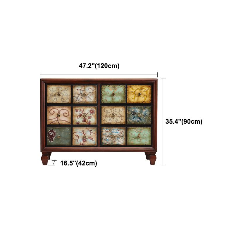 Stile tradizionale torace marrone per il petto di stoccaggio in legno massiccio con multi cassetti