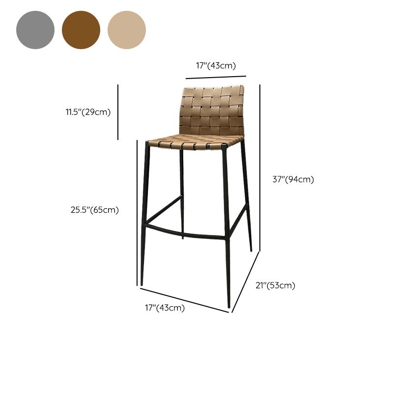 Modern Backrest Bar Stool Leather Counter Stool for Living Room Clearhalo 'Bar Furniture' 'Bar Stools' 'bar_stools' 'furn' 'furn_bar_stools' 'Furniture' 'Kitchen & Dining Furniture' 1200x1200_a1e73070-c451-45cf-8f8f-3ab257ac7f58