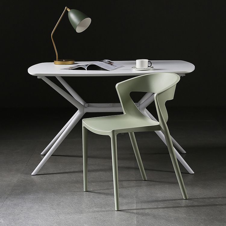 Scandinavian Style Open Back Dining Side Chair Plastic Dining Armless Chair for Home Clearhalo ' kitchen&dining_furn' 'Dining Chairs' 'Dining Tables & Seating' 'dining_chair' 'furn' 'furn_dining_chair' 'Furniture' 'furniture_dining_chair' 'Kitchen & Dining Furniture' 'kitchen' 1200x1200_a1e83f8b-4abc-4ba2-a610-989daebdfeb7