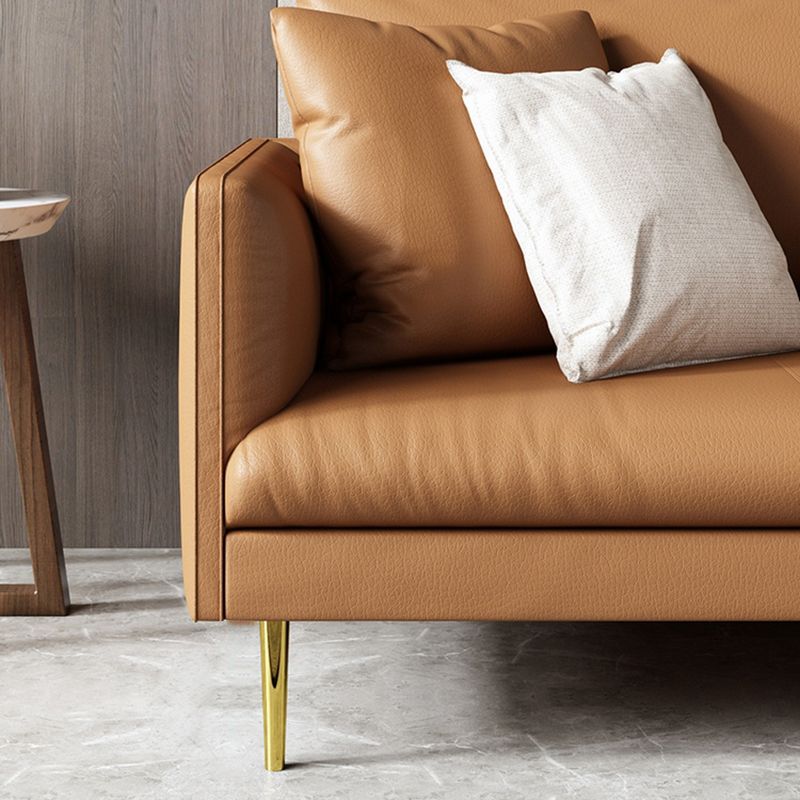Divano a braccio quadrato di divano in pelle stazionaria Standard Glam divano per soggiorno
