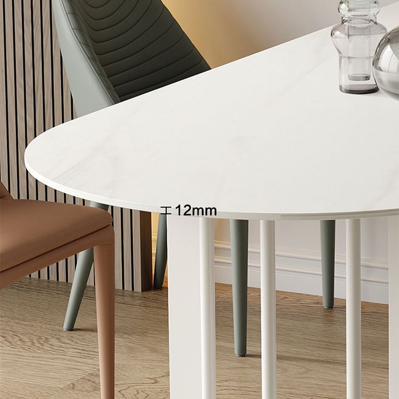 White Stone Top Dining Table Modern Dining Table with Sled Base Clearhalo ' dining_table' 'Dining Tables & Seating' 'Dining Tables' 'furn' 'furn_dining_table' 'Furniture' 'furniture_dining_table' 'Kitchen & Dining Furniture' 'kitchen&dining_furn' 'kitchen' 'kitchen_dining_table' 1200x1200_a1ea4ba0-7912-49f5-a106-05f3eebe6b45