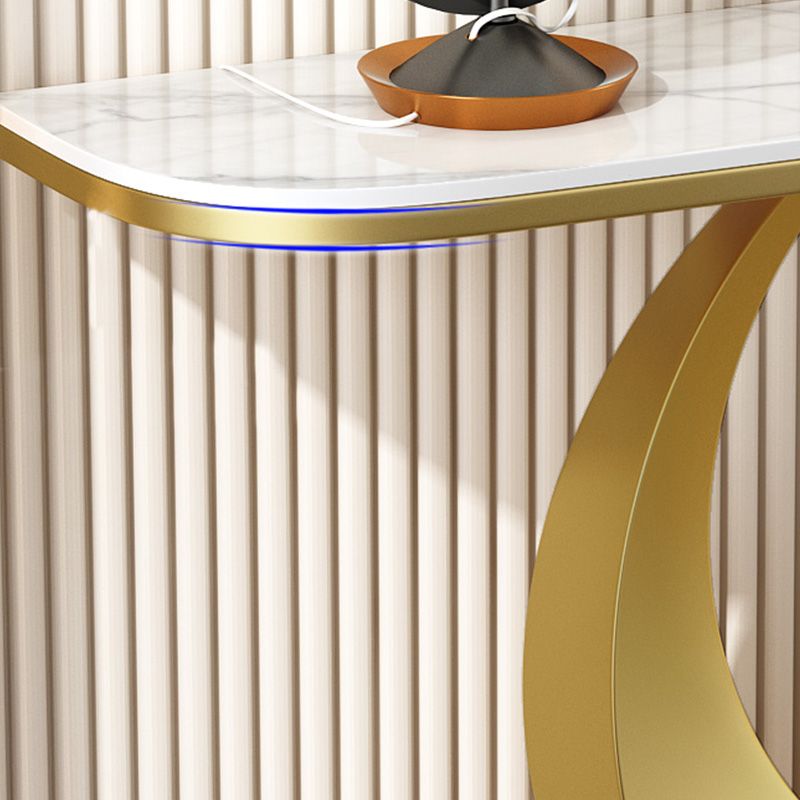 Tabella della console resistente alle macchie 11,8 "W tavolo da glam mezza luna glam