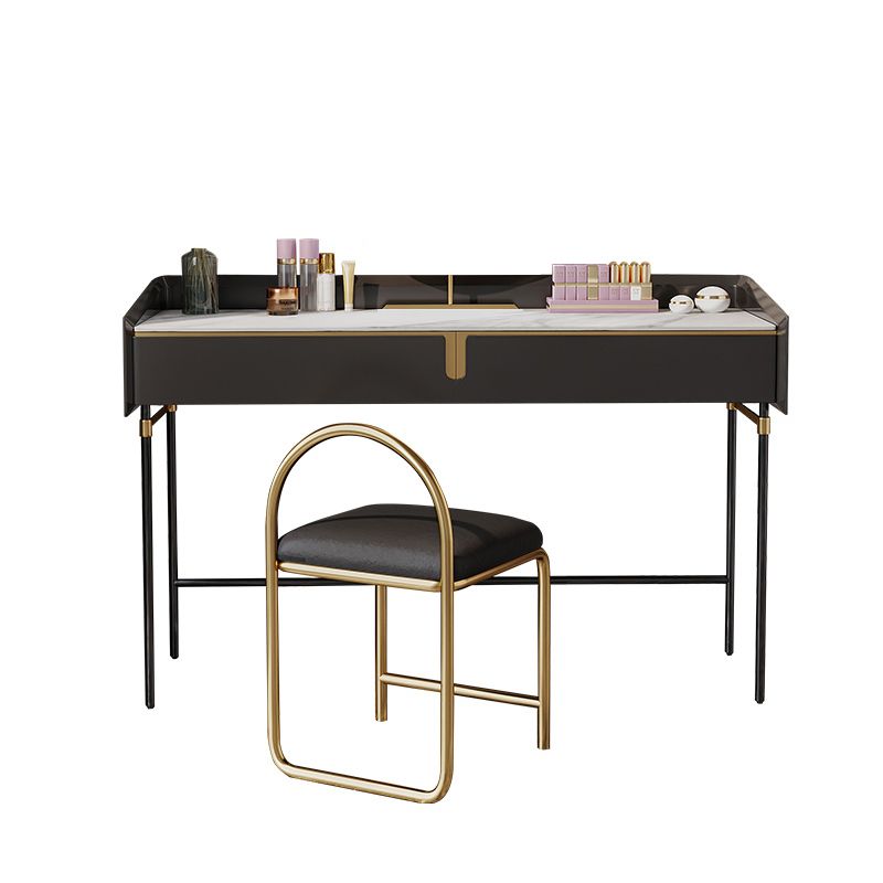 Modern Black Vanity Makeup Stone Top Dressing Table with Storage Clearhalo 'Bedroom Furniture' 'furn' 'furn_makeup_vanities' 'Furniture' 'Makeup Vanities' 'makeup_vanities' 1200x1200_a1eb40de-6c86-4d2d-9654-99e18b386083