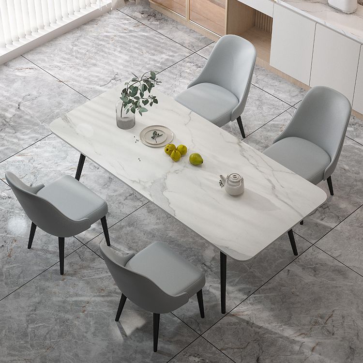 Modern 1/5/7 Pieces Dining Set Rectangle Stone Dining Table for Kitchen Dining Room Clearhalo 'Dining Room Sets' 'Dining Tables & Seating' 'dining_room_set' 'furn' 'furn_dining_room_set' 'Furniture' 'Kitchen & Dining Furniture' 1200x1200_a1ebe48d-f1a8-4d03-9250-a2b02583abb8
