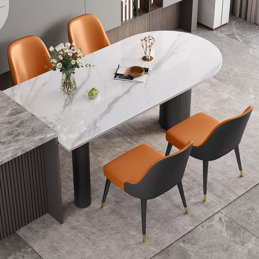 デザイナー焼結ストーンダイニングセット1/2/5/6ピースホームテーブルと椅子