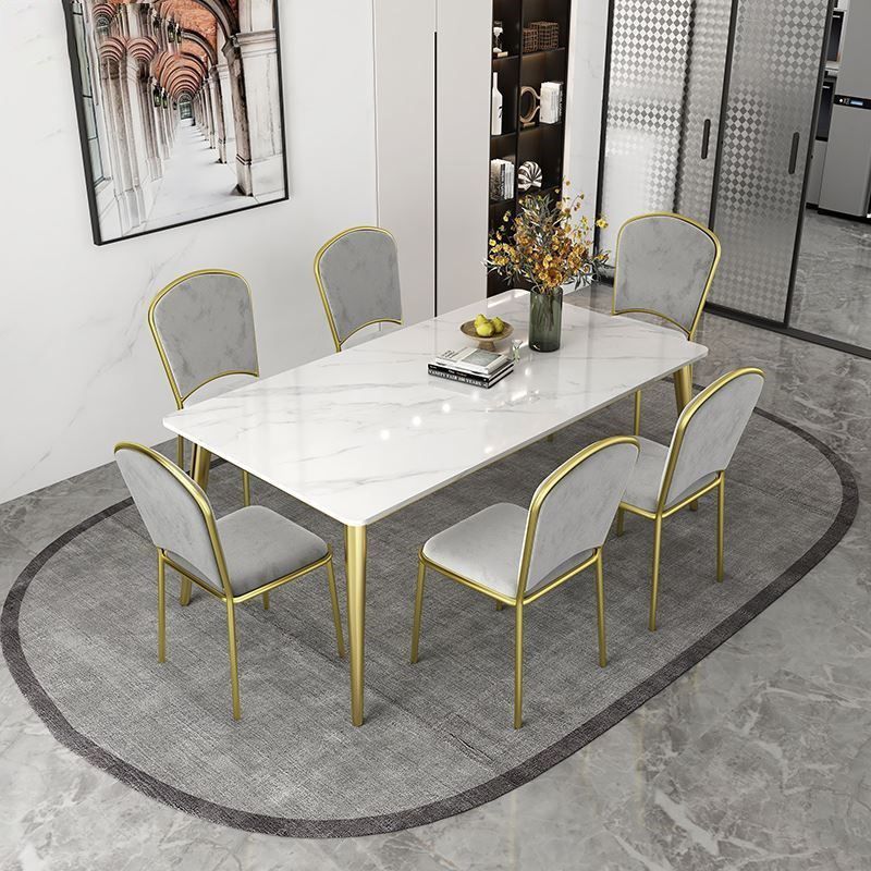 Luxury Rectangle Dinner Table Dining Room Stone Dining Table