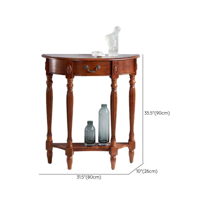 Tavolo vittoriano marrone tavolo con console di divano mezza luna per hall