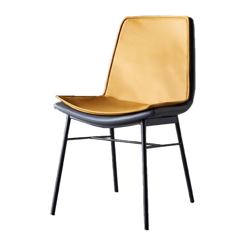 Industrial Design Faux Leather Dining Chairs Armless Solid Back Chair Clearhalo ' kitchen&dining_furn' 'Dining Chairs' 'Dining Tables & Seating' 'dining_chair' 'furn' 'furn_dining_chair' 'Furniture' 'furniture_dining_chair' 'Kitchen & Dining Furniture' 'kitchen' 1200x1200_a1ee337c-3dc1-427b-98aa-3ae7c1236e65