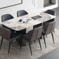 Modern Rectangle Shape Sintered Stone Dining Table Kitchen Dining Table with Double Pedestal Clearhalo ' dining_table' 'Dining Tables & Seating' 'Dining Tables' 'Furniture' 'furniture_dining_table' 'Kitchen & Dining Furniture' 'kitchen&dining_furn' 'kitchen' 'kitchen_dining_table' 1200x1200_a1ee369f-c875-43c7-8f10-bc2a4c24e09c