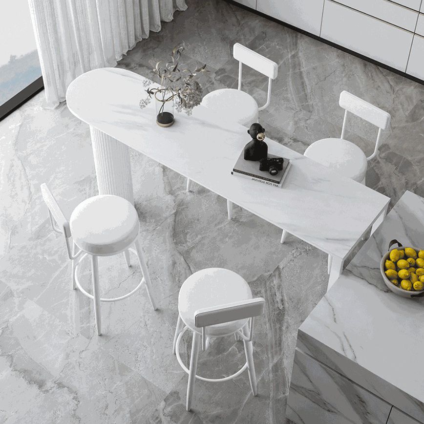 Stone Indoor Glam Bar Dining Table Iron Bistro Table with Double Pedestal Clearhalo 'Bar Furniture' 'Bar Tables' 'bar_tables' 'furn' 'furn_bar_tables' 'Furniture' 'furniture_bar_tables' 'Kitchen & Dining Furniture' 'kitchen&dining_furn' 'kitchen' 1200x1200_a1ef5f16-722d-439c-a2c8-55306d55d1bd