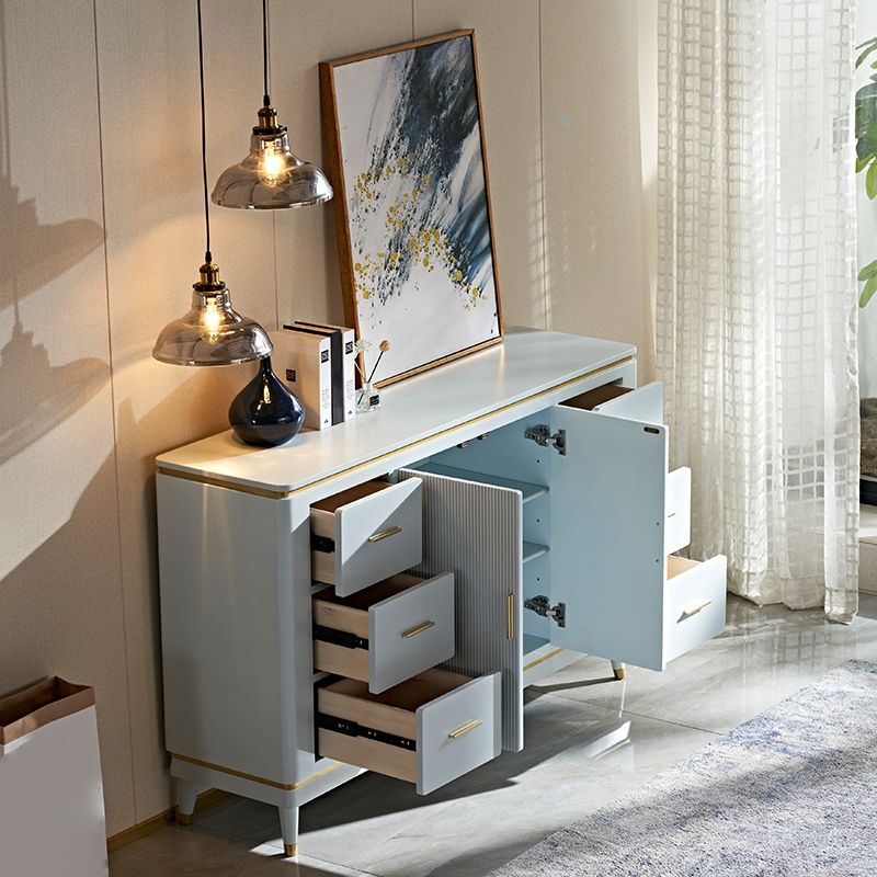 Sideboard in stile glam Sideboard da pranzo in legno con porte per soggiorno