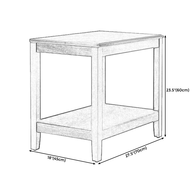 Farmhouse Ash Double Tier End Table, Brown Side Table with Shelf Clearhalo 'Coffee & Accent Tables' 'End & Side Tables' 'end_side_tables' 'furn' 'furn_end_side_tables' 'Furniture' 'Living Room Furniture' 1200x1200_a1f1edc2-66fc-4d65-bf6c-6c328eaf7575