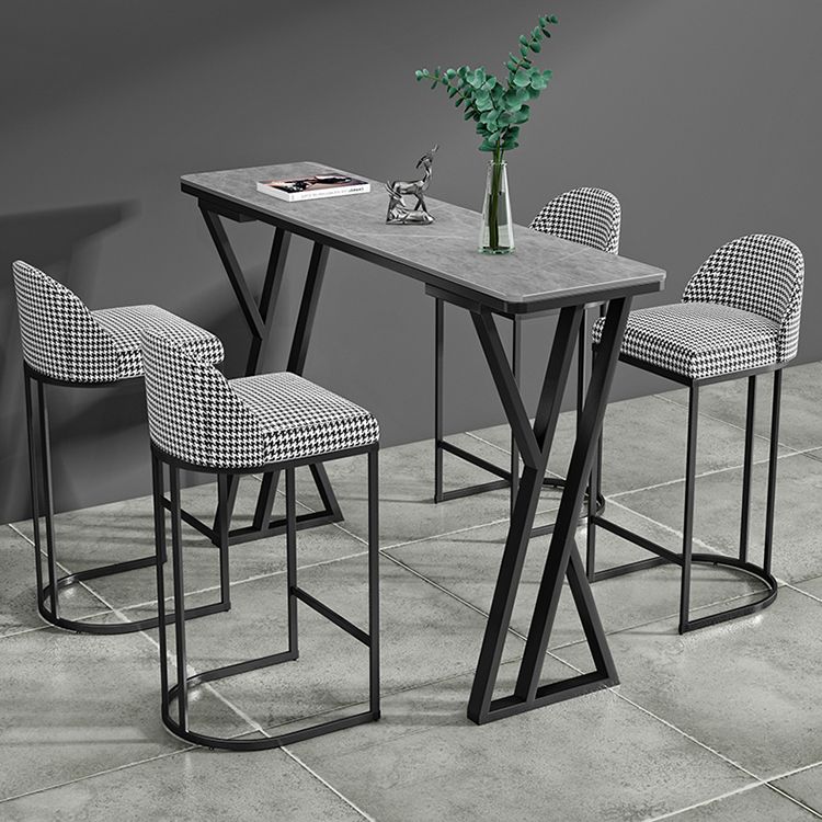 Industrial Stone Pub Table Set 1/2/5 Pieces Rectangle Indoor Bar Pub Table Set Clearhalo 'Bar Furniture' 'furn' 'furn_home_bar_bar_sets' 'Furniture' 'Home Bars & Bar Sets' 'home_bar_bar_sets' 'Kitchen & Dining Furniture' 1200x1200_a1f37828-584c-44ed-a5b2-3b02b65519be