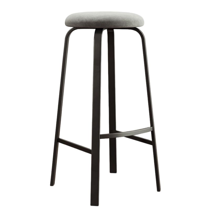 Modern Style Bar-stool Round Seat Barstool with Footrest and Metal Base Clearhalo 'Bar Furniture' 'Bar Stools' 'bar_stools' 'furn' 'furn_bar_stools' 'furniture_bar_stools' 'Kitchen & Dining Furniture' 'kitchen&dining_furn' 'kitchen' 'kitchen_furn' Furniture' 1200x1200_a1f3ad19-cfb3-423e-98da-2f10d69c0c2e