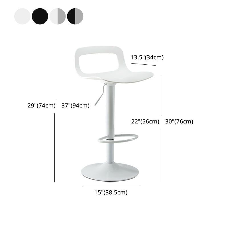 Industrial Style Bar-stool Metal Leg PP Seat with Low Back for Kitchen Bar Clearhalo 'Bar Furniture' 'Bar Stools' 'bar_stools' 'furn' 'furn_bar_stools' 'furniture_bar_stools' 'Kitchen & Dining Furniture' 'kitchen&dining_furn' 'kitchen' 'kitchen_furn' Furniture' 1200x1200_a1f4e761-c892-4848-88db-18f6cb715125