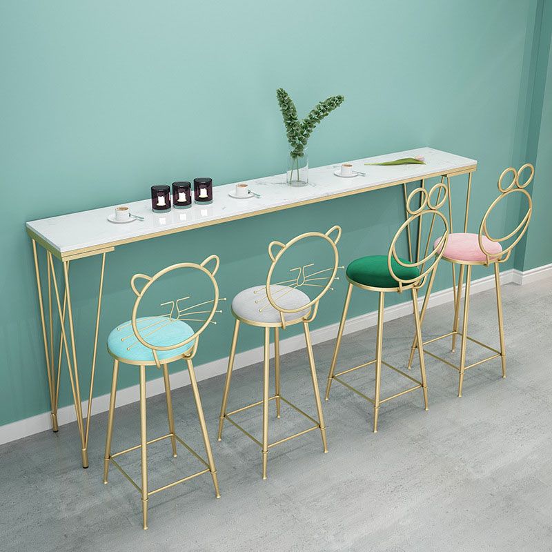 Glam Style Rectangle Bar Table Bar-Height Bistro Pub Table with 4 Legs Clearhalo 'Bar Furniture' 'Bar Tables' 'bar_tables' 'furn' 'furn_bar_tables' 'Furniture' 'Kitchen & Dining Furniture' 1200x1200_a1f62f0c-20c5-4300-b6e5-424ebf218098